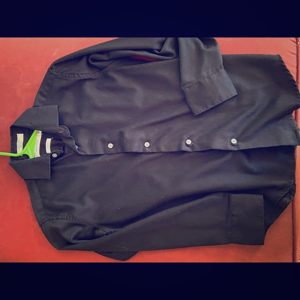 Boys black bottom dress shirt